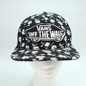 Vans Off The Wall Hat Flower Beach Womens Girls Trucker Snapback Black Pink
